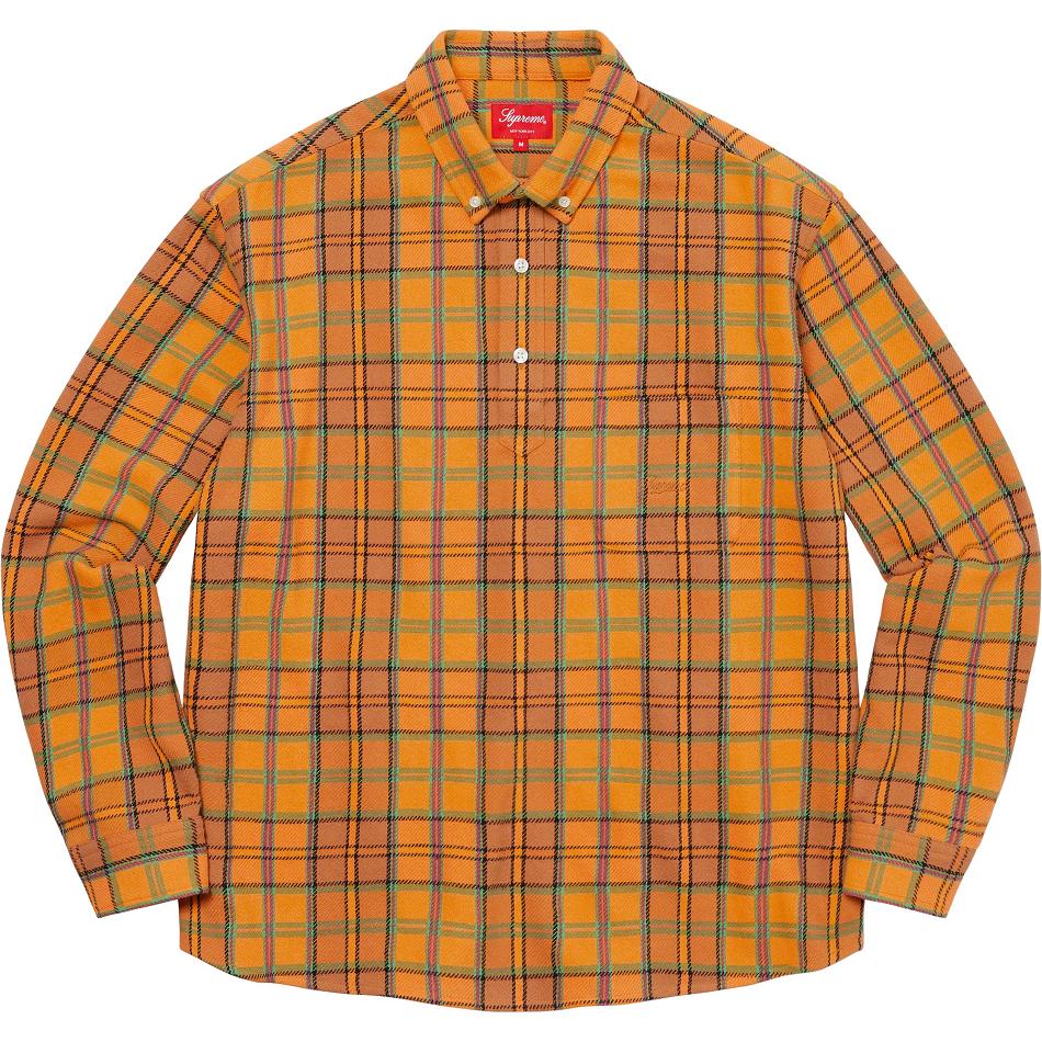 Gold Supreme Pullover Plaid Flannel Shirts | Supreme 252YU